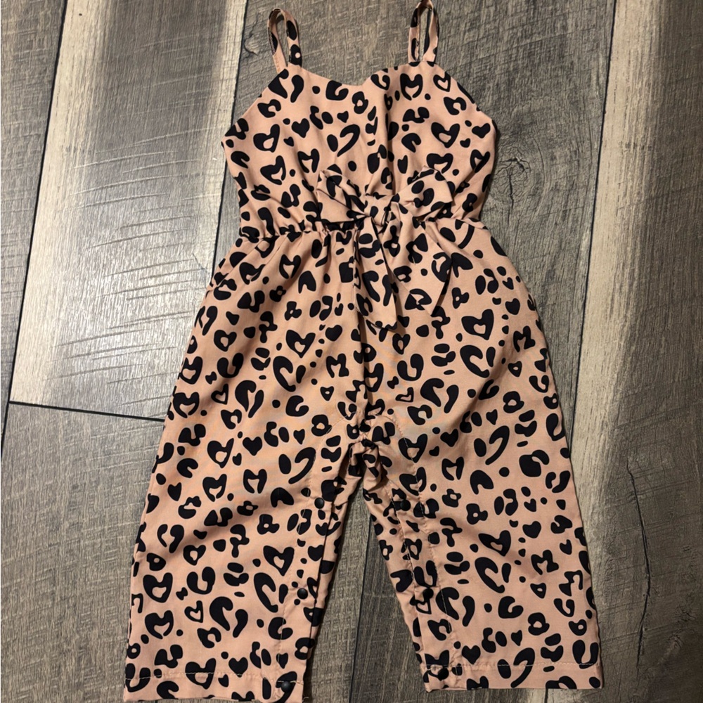 Leopard Print Kids Jumpsuit